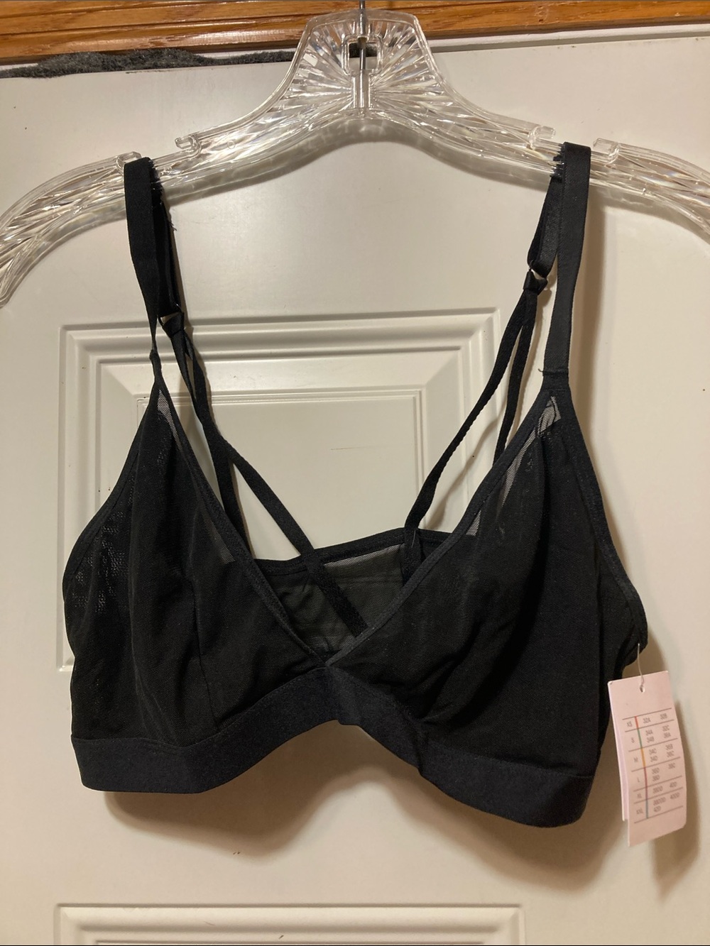 Women's Black Strappy Bralette M NWT